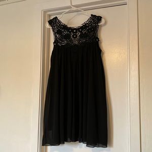 Black lace crotchet dress